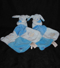 🐰 Peluche doudou lapin mouchoir bleu poisson BABY'NAT BABYNAT luminescent X2
