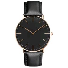 Montre Femme A Quartz Noire Et Dorée Classique Élégante Analogique Tendance Mode