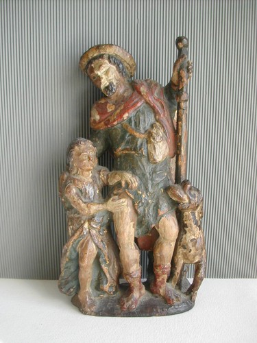 Sculpture bois roch - sculpture, st-roch
