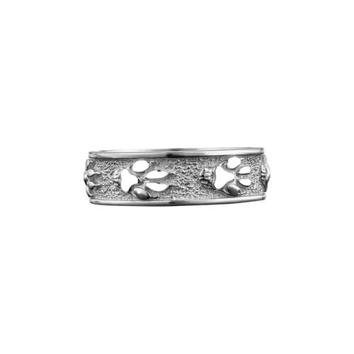 Bague bande patte loup - bague,