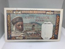 billet de banque"100 francs banque d'algerie 1945"