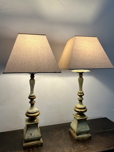 Paire lampes en metal - paire,