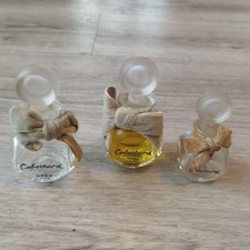 vintage 3 flacons collection CABOCHARD GRES noeud velour bouch verre + 1 factice