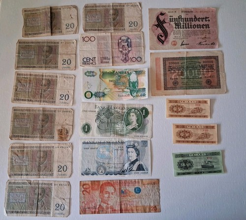 Lot billets monde à - de,