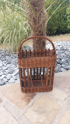 Panier porte bouteille osier