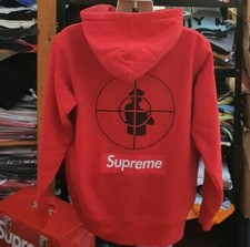 FW06 Supreme X Public Enemy Rouge Sweat À Capuche Zippé Complet L 2006 Rare