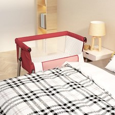 Lit pour Bébé avec Matelas Berceau Lit d'Enfant Gris Clair Tissu de Lin vidaXL