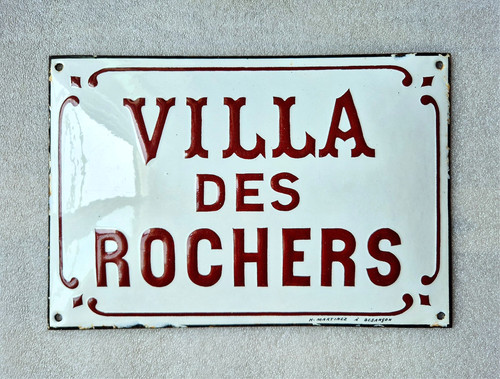 Rare plaque émaillée villa - rare,