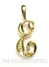 E Charm Script Cursive Pendant