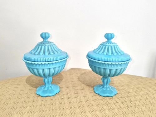 Paire drageoirs opaline - de,