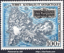 T.A.A.F. POSTE AERIENNE CARTES DES ILES KERGUELEN N° 20 NEUF ** SANS CHARNIERE