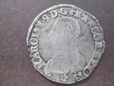 Royale Henri III  Teston  au nom de Charles IX 1575  L  Bayonne