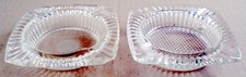 TWO VINTAGE CLEAR ASHTRAYS