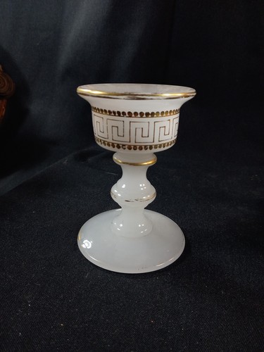 Verre vase opaline - verre, dorée