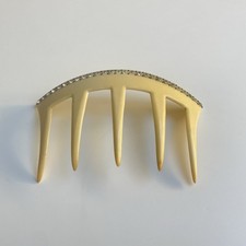 Ancien peigne 1900 Strass Antique hair comb rhinestone border Peineta