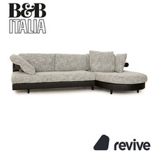 B&B Italia Sity Tissu Canapé Noir Gris Canapé D'Angle Rembourrage Neuf