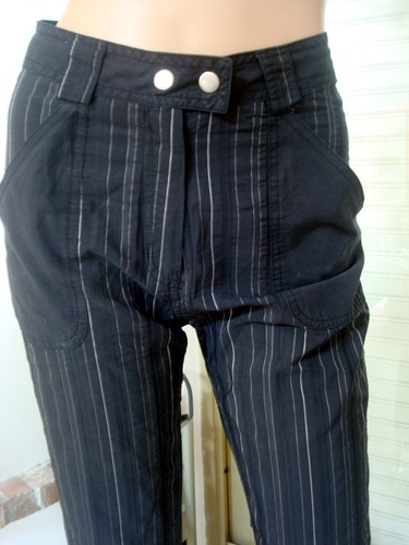 Pantalon noir fines rayures - fines,