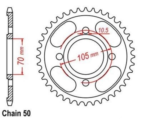 Roue chaîne dents - a, 45