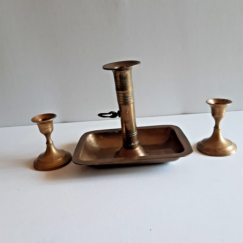 Bougeoir poussoir laiton - en,