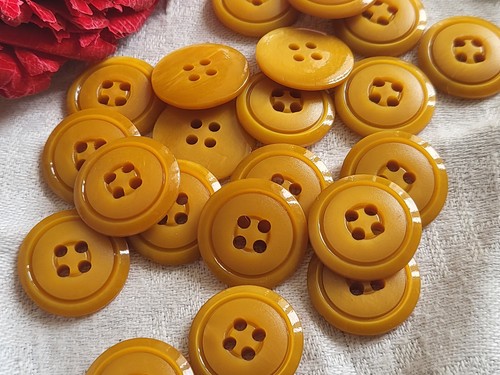 Lot boutons vintage marron - lot,