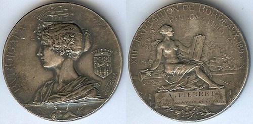 Médaille table bordeaux - -,