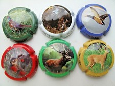 Série de  6 New capsules de champagne BATILLET Hugues, Chasse.