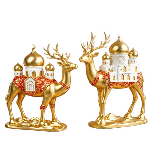 Cerf avec château doré - avec,