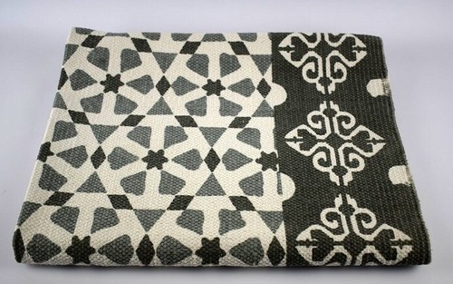 Tapis motifs gris tissé - motifs,