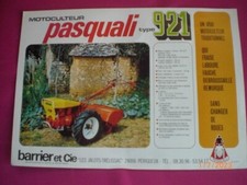 PROSPECTUS    PUBLICITAIRE  MOTOCULTEUR    PASQUALI  TYPE  921