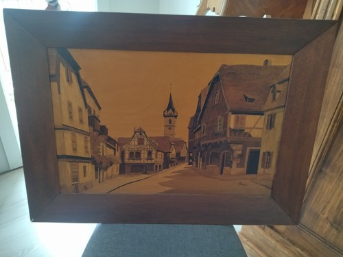 Tableau marqueterie alsace - tableau,