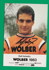 CYCLISME carte cycliste RALF HOFEDITZ  équipe WOLBER 1983 Signée