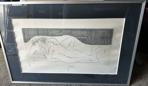 Lithographie étreinte - lithographie, l'étreinte