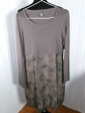 Robe boule bi-matiere soie/coton/polyester kaki LADY CAPTAIN 38 Manches longues