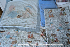 Parure  drap + taie traversin + taie oreiller + drap housse SARAH KAY vintage