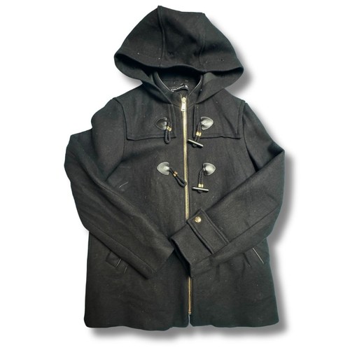 Zara woman black hooded duffle - woman,