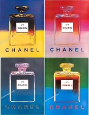 ORIGINAL CHANEL N5 POSTER SET BY ANDY WARHOL 1997 50x70cm ON LINEN A+