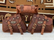 Moto Vintage Cuir 3 Sacoches