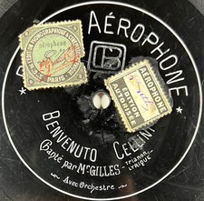 Mr Gilles : L'Angélus de la mer / Benvenuto Cellini 78 rpm DISQUE AÉROPHONE