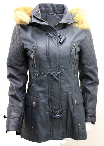 Parka cuir matelassée - parka, en