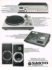 PUBLICITE  1978   SANYO   ampli enceintes hi-fi platine