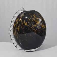 Grand vase vintage en verre soufflé moucheté, Italie, 1970s Murano