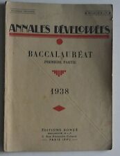 Annales Développées Baccalauréat  Anglais 1938 - Aix Alger Bordeaux Etc