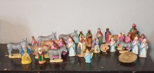Lot anciens santons creche - d'anciens,