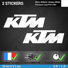 2 stickers blanc pour KTM Moto