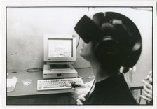Photo Argentique Internet Primitive Casque Virtuel Marseille Vers 1990