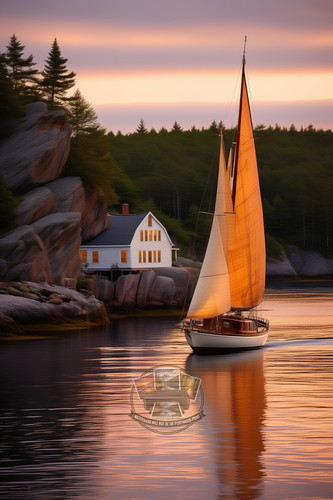 Classic wooden sloop cream - sloop,
