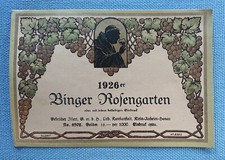 Ancien Étiquette De Vin Étiquette Modèle 1926 Binger Rosengarten Illert