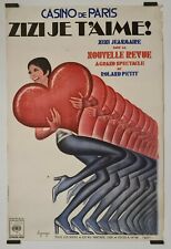 Lagarrigue Zizi je t'aime! Circa 1960 Affiche Originale Spectacle Cabaret Femme