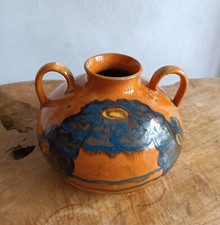 Emile SIMONOD (1893-1977) Vase à anses en céramique émaillée Savoie France