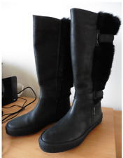 BOCAGE Bottes originales en cuir noir et fourrure Pointure 37